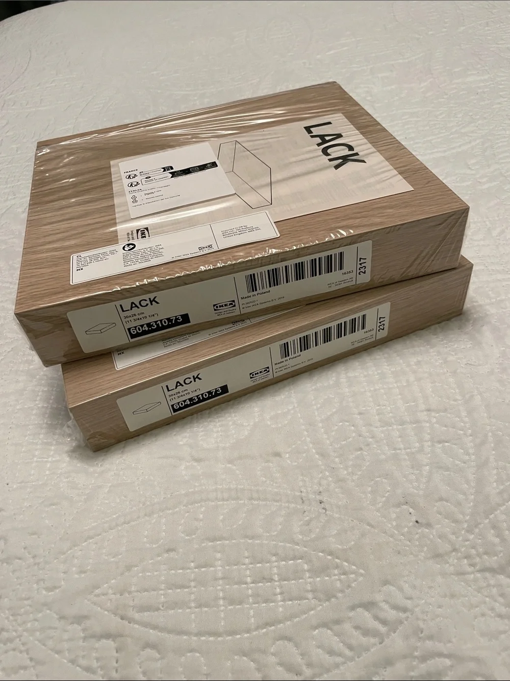 New IKEA LACK Floating Wall Shelves Set of 2 White Stained Oak Effect Natural